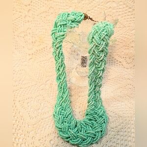 Aldo Mint Green Braided Necklace